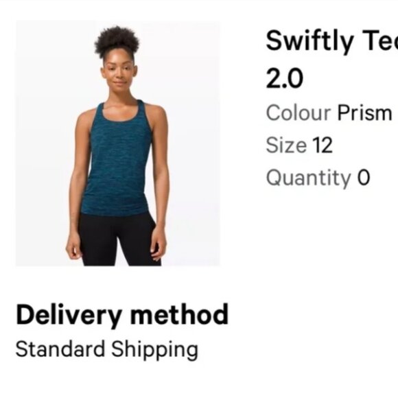 Lululemon Athletica Swiftly Tech Tank Top – Prism Turquoise – Size 12 - Picture 5 of 6